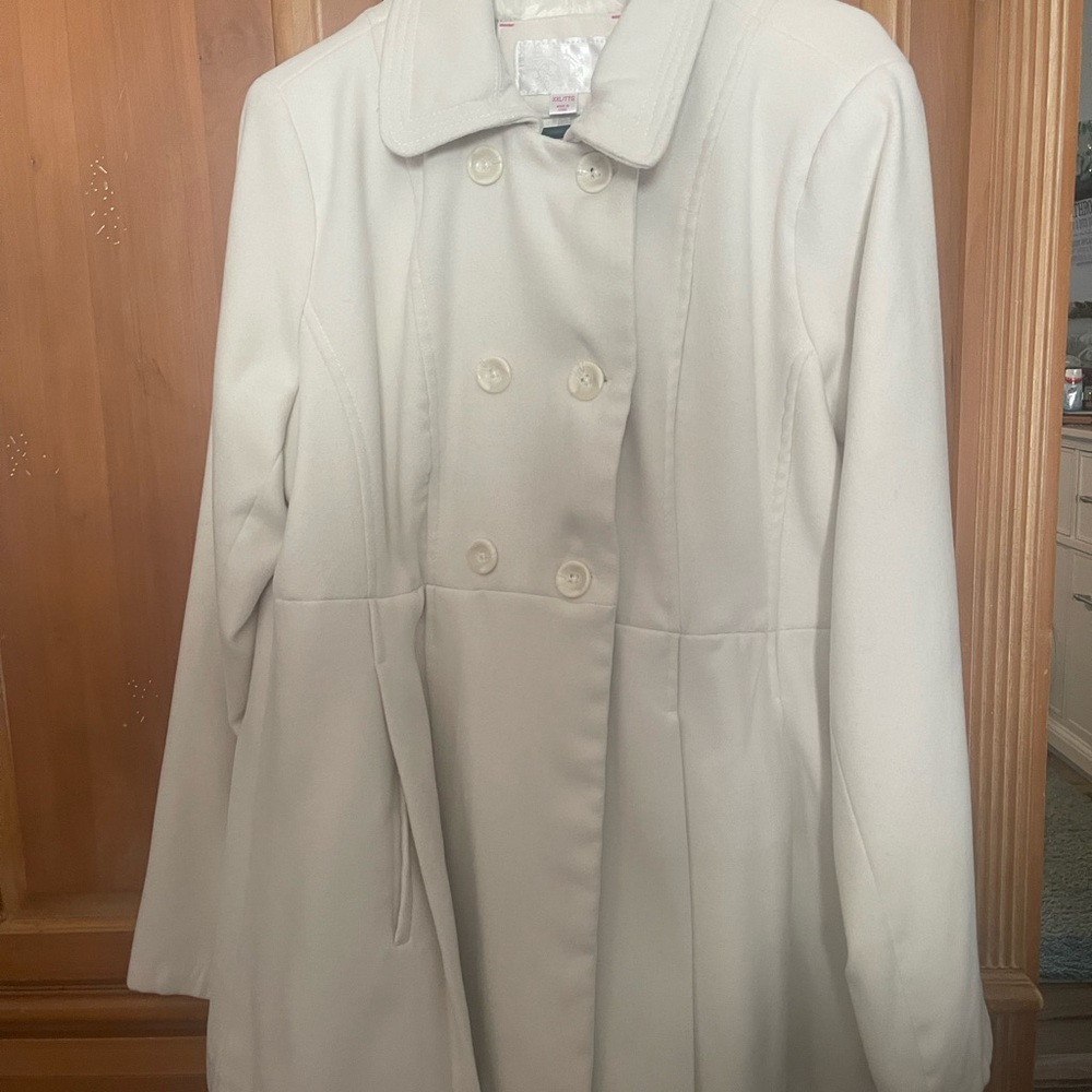 Xhilaration Cream Double-Breasted Pea Coat